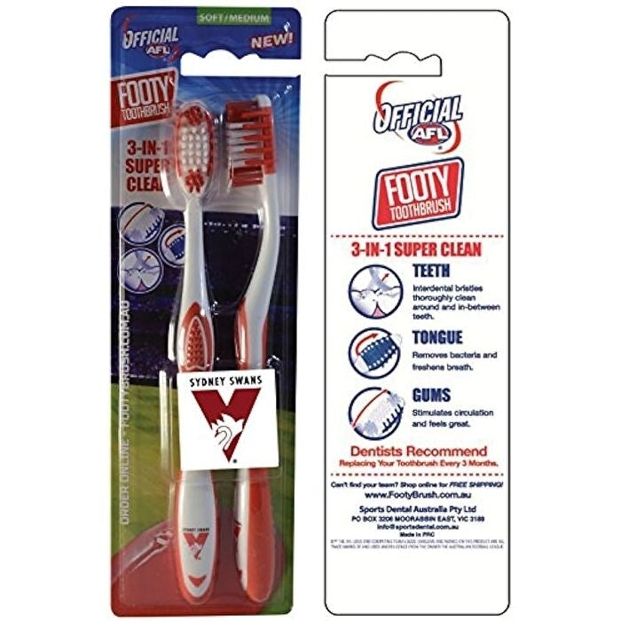 Afl Toothbrush Sydney Swans 2 Pack Image 1