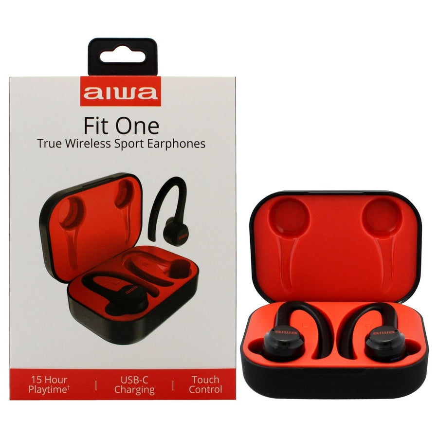 Aiwa Aiwa Audio Fit One True Wireless Sport Earphones - Black by Aiwa for Unisex - 1 Pc Earphones Image 1