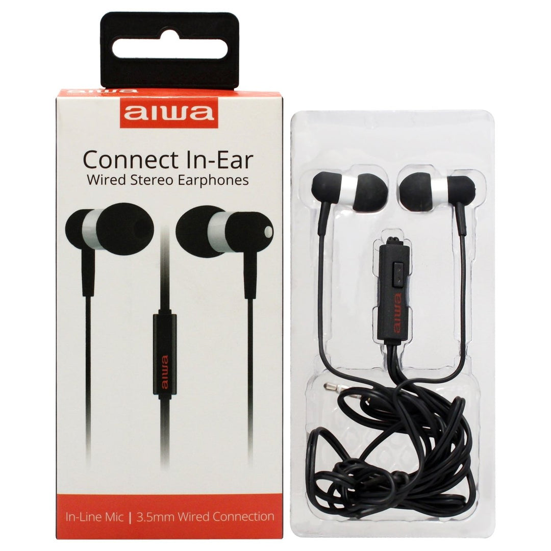 Aiwa Aiwa Audio Connect In-Ear Stereo Earphones - Black by Aiwa for Unisex - 1 Pc Earphones Image 1