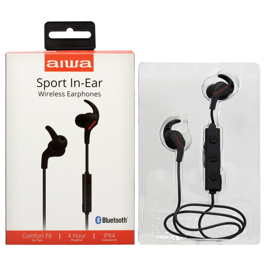 Aiwa Aiwa Audio Sport In-Ear Wireless Earphones - Black by Aiwa for Unisex - 1 Pc Earbuds Image 1