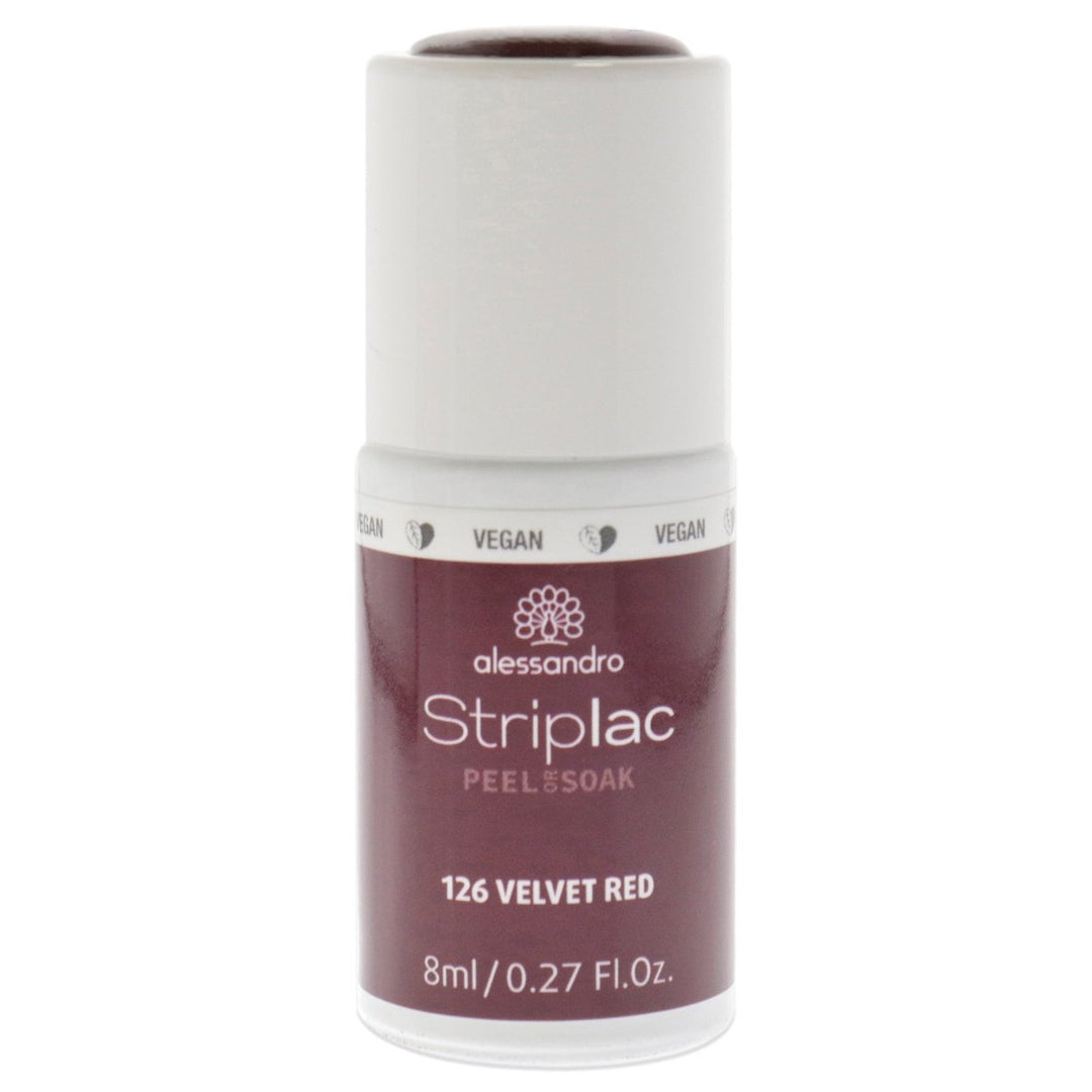 Alessandro Striplac Peel or Soak - 126 Velvet Red by Alessandro for Women - 0.27 oz Nail Polish Image 1