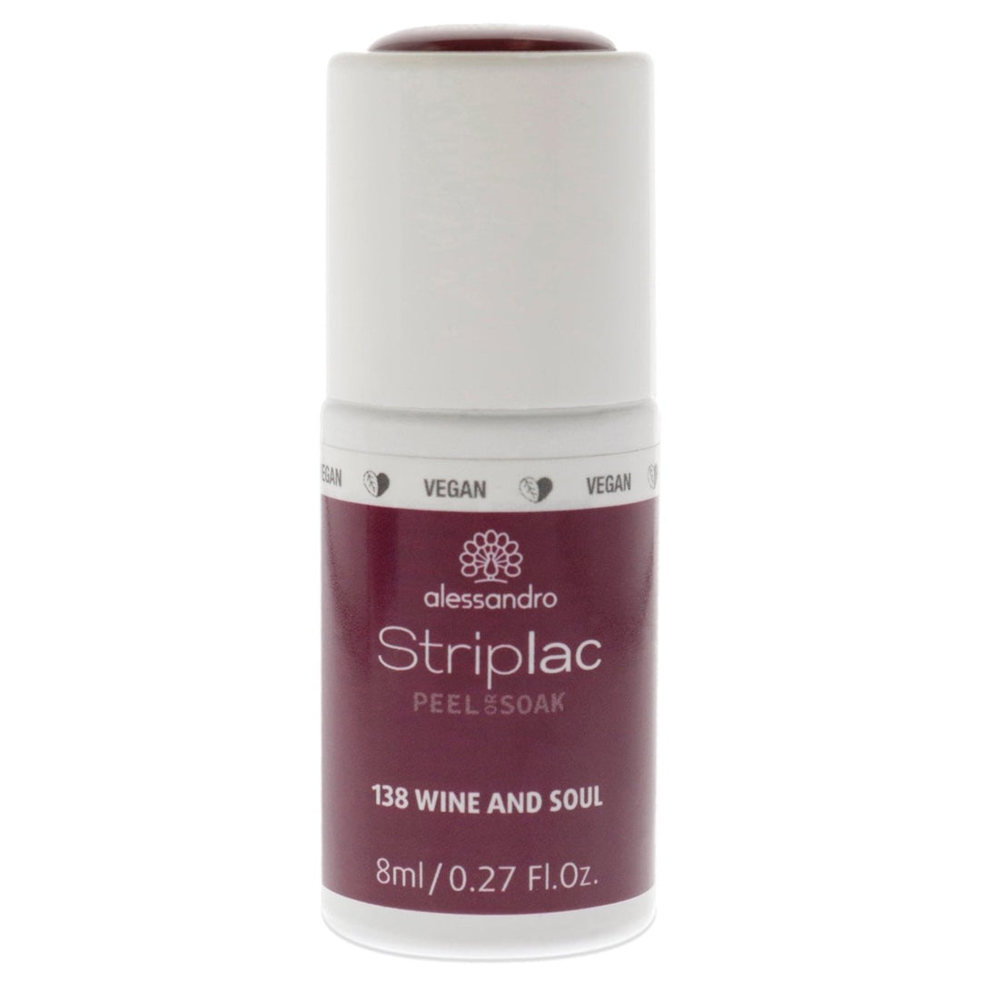 Alessandro Striplac Peel or Soak - 138 Wine and Soul by Alessandro for Women - 0.27 oz Nail Polish Image 1