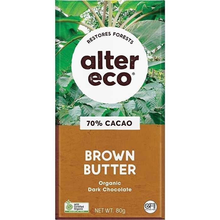 Alter Eco Chocolate Organic Dark Brown Butter 12x80g Image 1