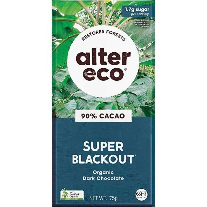 Alter Eco Chocolate Organic Dark Super Blackout 12x75g Image 1