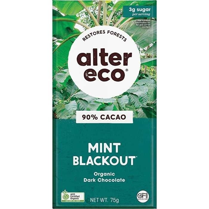 Alter Eco Chocolate Organic Dark Mint Blackout 12x75g Image 1