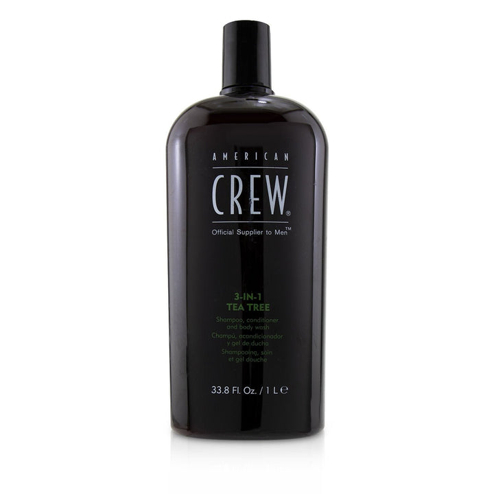 American Crew Men 3-IN-1 Tea Tree Shampoo Conditioner and Body Wash 1000ml/33.8oz Image 1