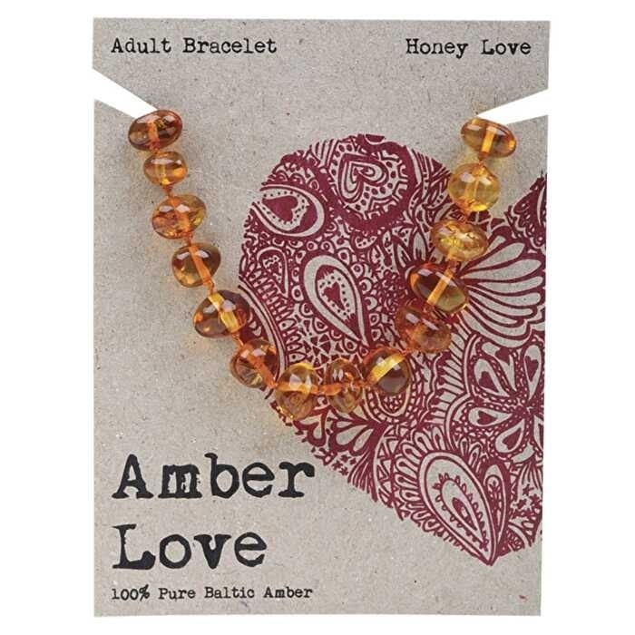 Amber Love Adults Bracelet 100% Baltic Amber Honey 20cm Image 1