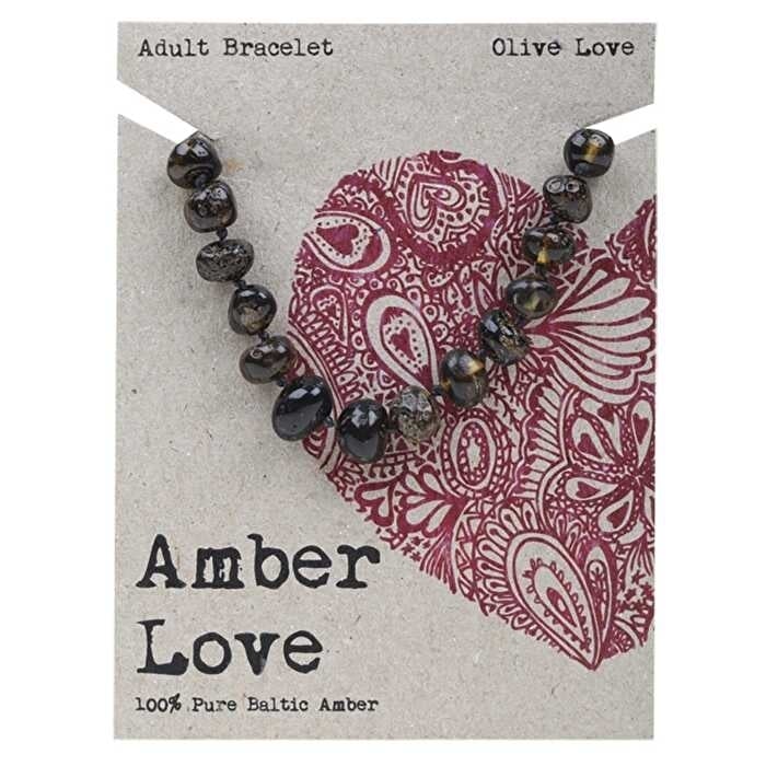 Amber Love Adults Bracelet 100% Baltic Amber Olive 20cm Image 1