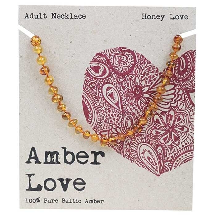 Amber Love Adults Necklace 100% Baltic Amber Honey 46cm Image 1