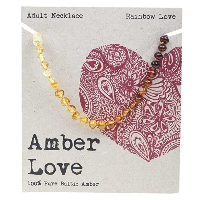 Amber Love Adults Necklace 100% Baltic Amber Rainbow 46cm Image 1