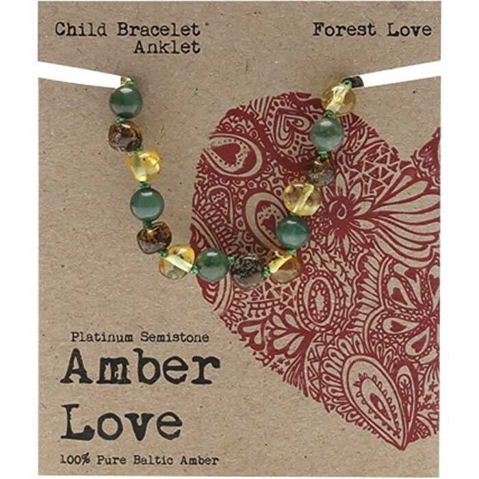 Amber Love Childrens Bracelet/Anklet 100% Baltic Amber Forest 14cm Image 1