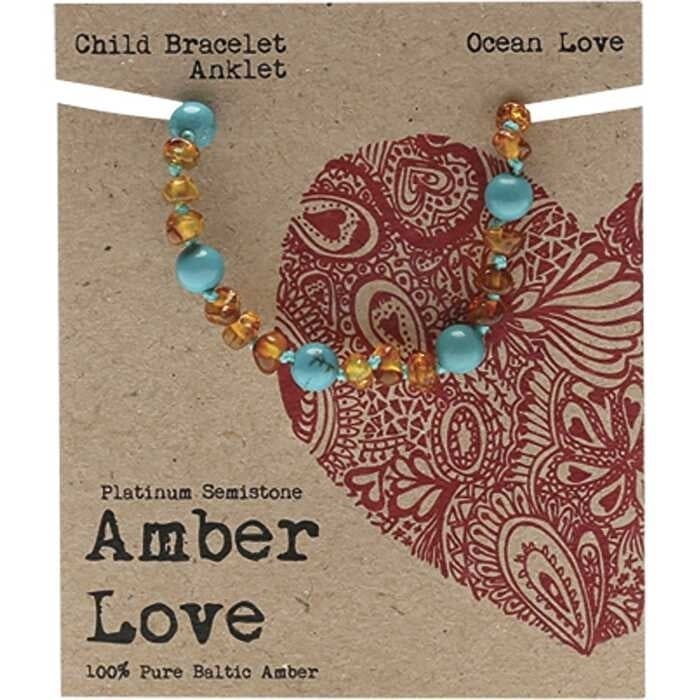 Amber Love Childrens Bracelet/Anklet 100% Baltic Amber Ocean 14cm Image 1