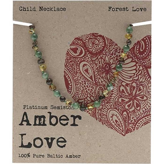 Amber Love Childrens Necklace 100% Baltic Amber Forest 33cm Image 1