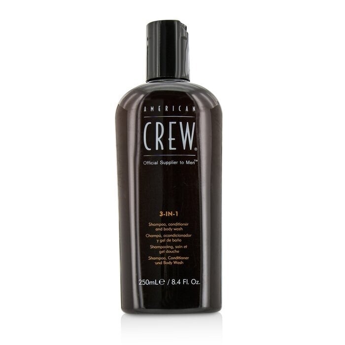 American Crew Men 3-IN-1 Shampoo Conditioner and Body Wash 250ml/8.4oz Image 1