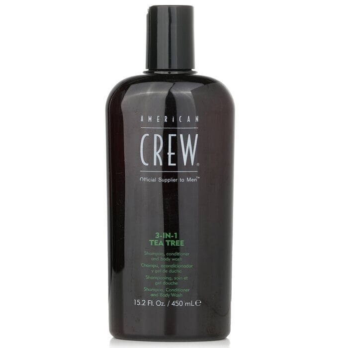 American Crew Men 3-IN-1 Tea Tree Shampoo Conditioner and Body Wash 450ml/15.2oz Image 1