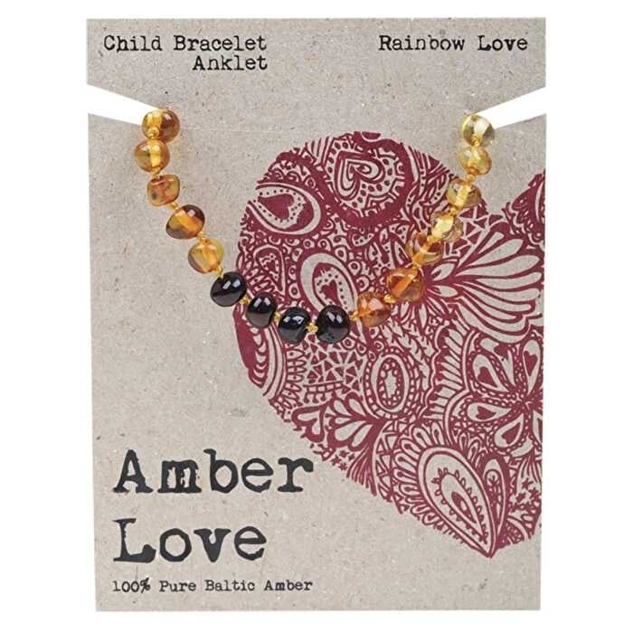 Amber Love Childrens Bracelet/Anklet 100% Baltic Amber Rainbow 14cm Image 1