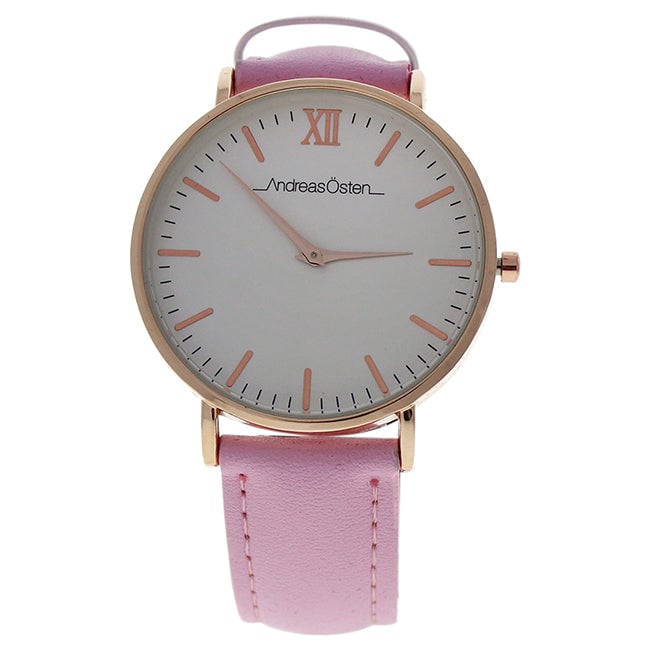 Andreas Osten AO-161 Pure - Rose Gold/Light Pink Leather Strap Watch by Andreas Osten for Women - 1 Pc Watch Image 1