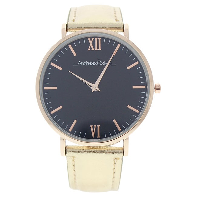 Andreas Osten AO-187 Hygge - Gold/Black Leather Strap Watch by Andreas Osten for Women - 1 Pc Watch Image 1