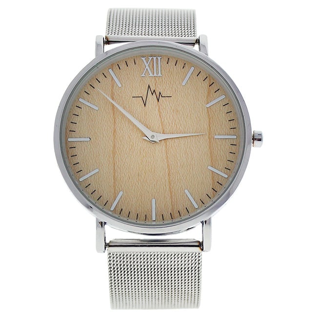 Andreas Osten AO-193 Hygge - Silver/Wood Stainless Steel Mesh Bracelet Watch by Andreas Osten for Women - 1 Pc Watch Image 1