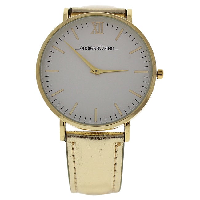 Andreas Osten AO-188 Hygge - Gold/White Dial/Gold Leather Strap Watch by Andreas Osten for Women - 1 Pc Watch Image 1