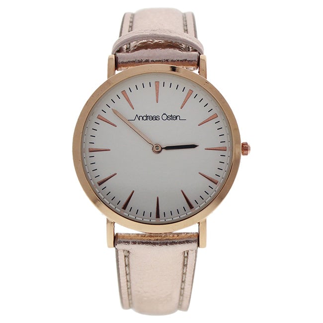 Andreas Osten AO-196 Hygge - Rose Gold/White Leather Strap Watch by Andreas Osten for Women - 1 Pc Watch Image 1