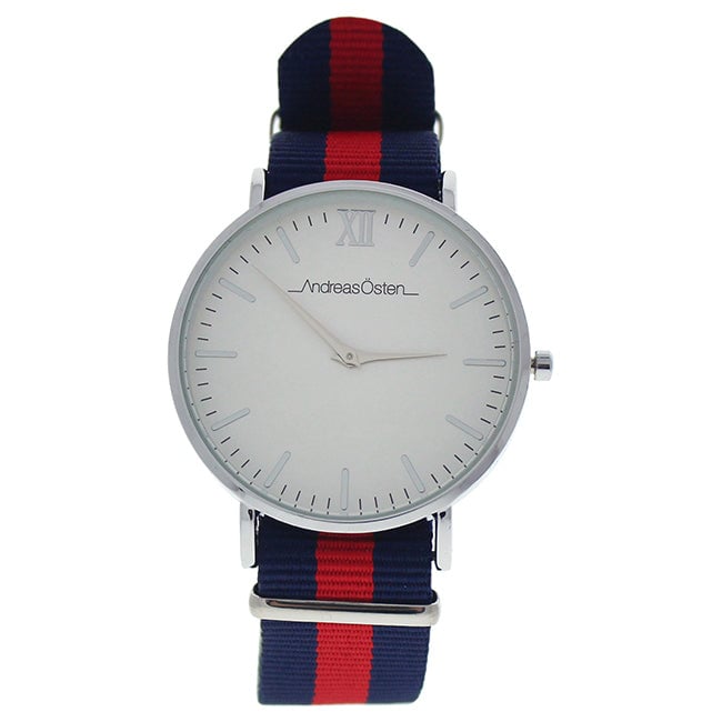 Andreas Osten AO-61 Somand - Silver/Navy Blue-Red Nylon Strap Watch by Andreas Osten for Women - 1 Pc Watch Image 1