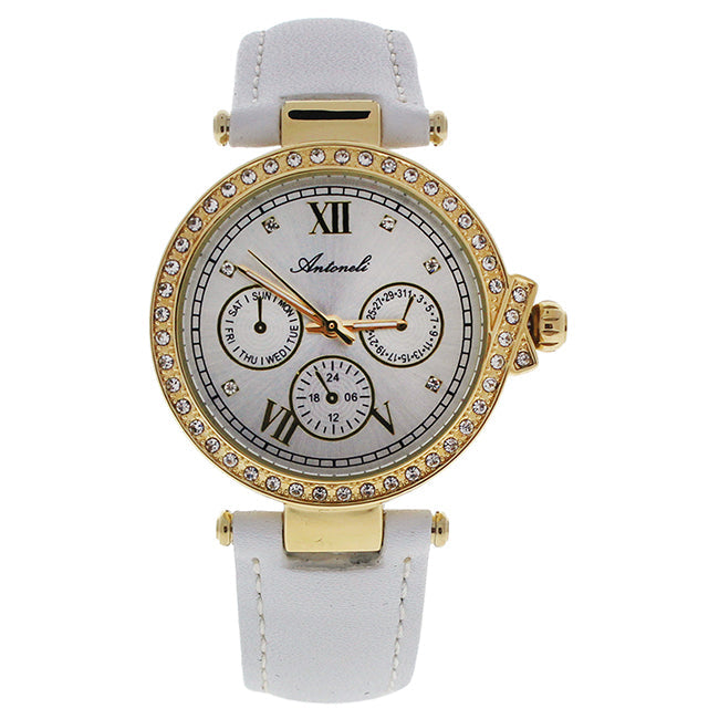 Antoneli AL0519-05 Gold/White Leather Strap Watch by Antoneli for Women - 1 Pc Watch Image 1