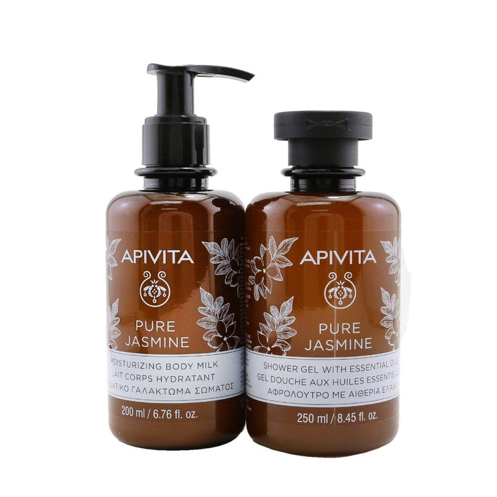 Apivita Relaxing Treats Euphoria and Softness Set: Pure Jasmine Shower Gel 250ml+ Pure Jasmine Moisturizing Body Milk Image 1