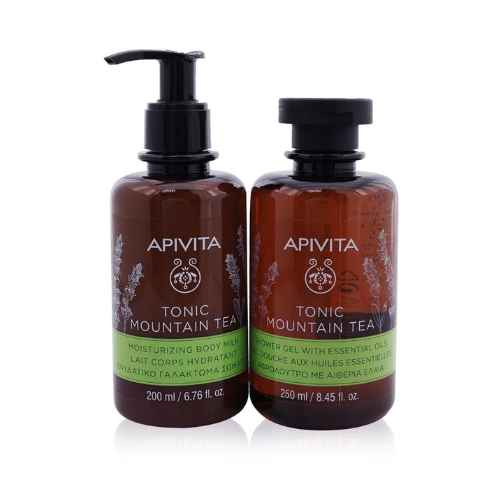 Apivita Uplift Your Mood Toning and Revitalization Set: Tonic Mountain Tea Shower Gel 250ml+ Tonic Mountain Tea Body Image 1