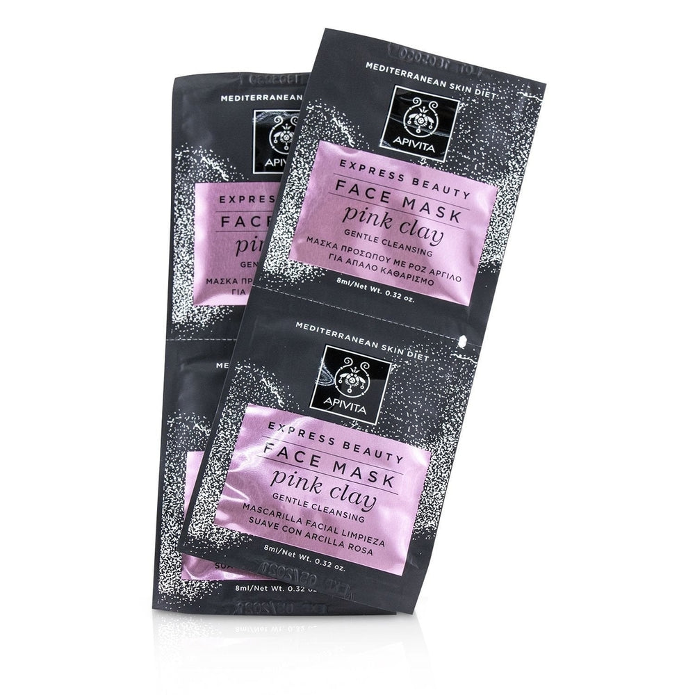 Apivita Express Beauty Face Mask with Pink Clay (Gentle Cleansing) 6x(2x8ml) Image 2