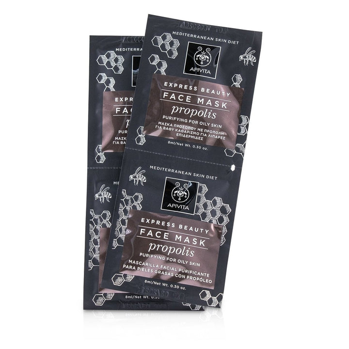 Apivita Express Beauty Face Mask with Propolis (Purifying For Oily Skin) 6x(2x8ml) Image 2