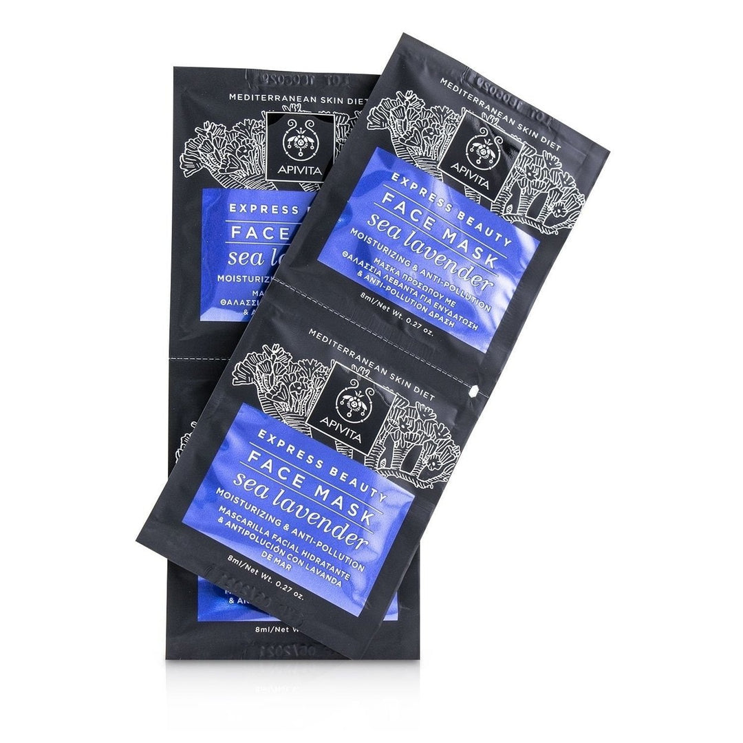 Apivita Express Beauty Face Mask with Sea Lavender (Moisturizing and Anti-Pollution) 6x(2x8ml) Image 2