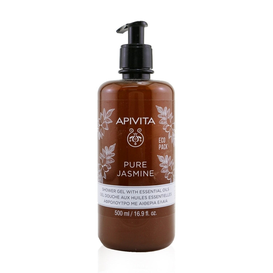 Apivita Pure Jasmine Shower Gel with Essential Oils - Ecopack 500ml/16.9oz Image 1