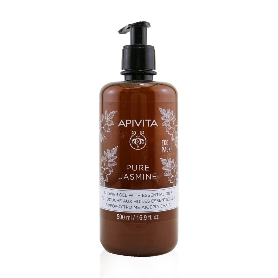 Apivita Pure Jasmine Shower Gel with Essential Oils - Ecopack 500ml/16.9oz Image 1