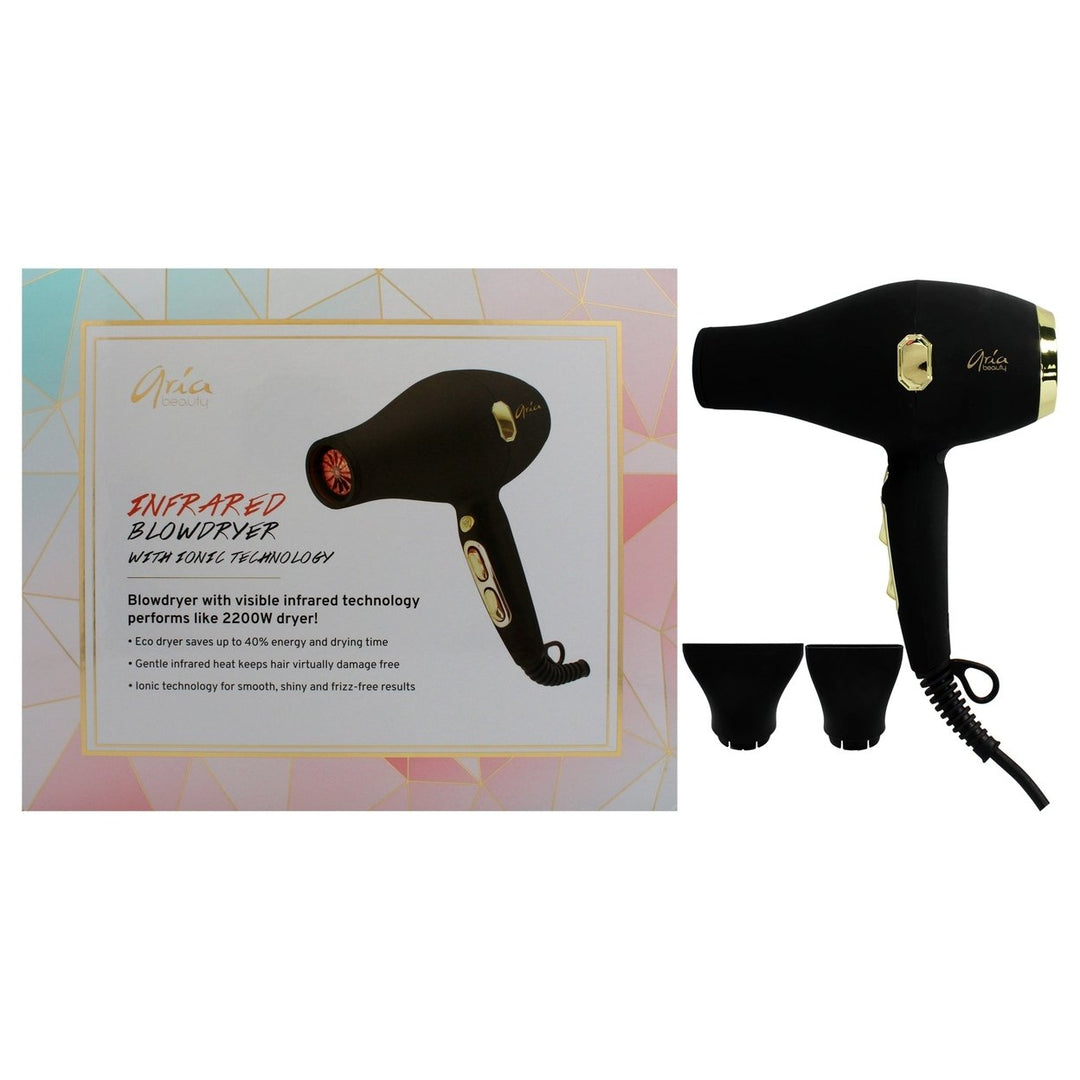 Aria Beauty Infrared Blowdryer With Ionic Technology - Black by Aria Beauty for Women - 1 Pc Hair Dryer Image 1