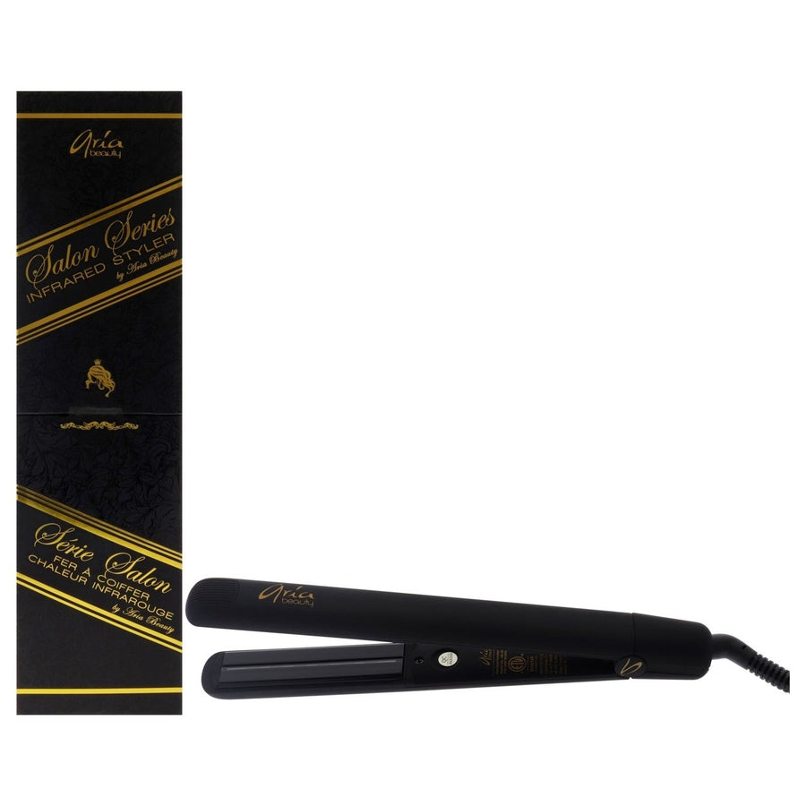 Aria Beauty Infused Ceramic Plates Hair Straightener - Black by Aria Beauty for Women - 1 Pc Flat Iron Image 1