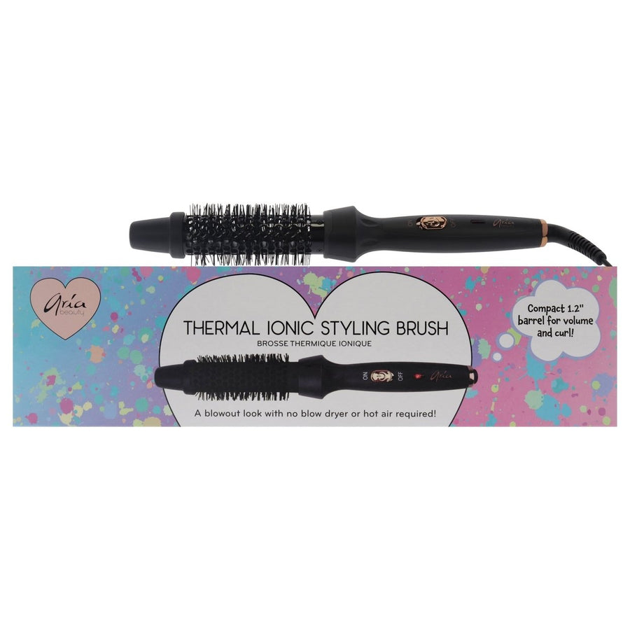 Aria Beauty Thermal Ionic Styling Brush - Black by Aria Beauty for Women - 1.2 Inch Brush Image 1