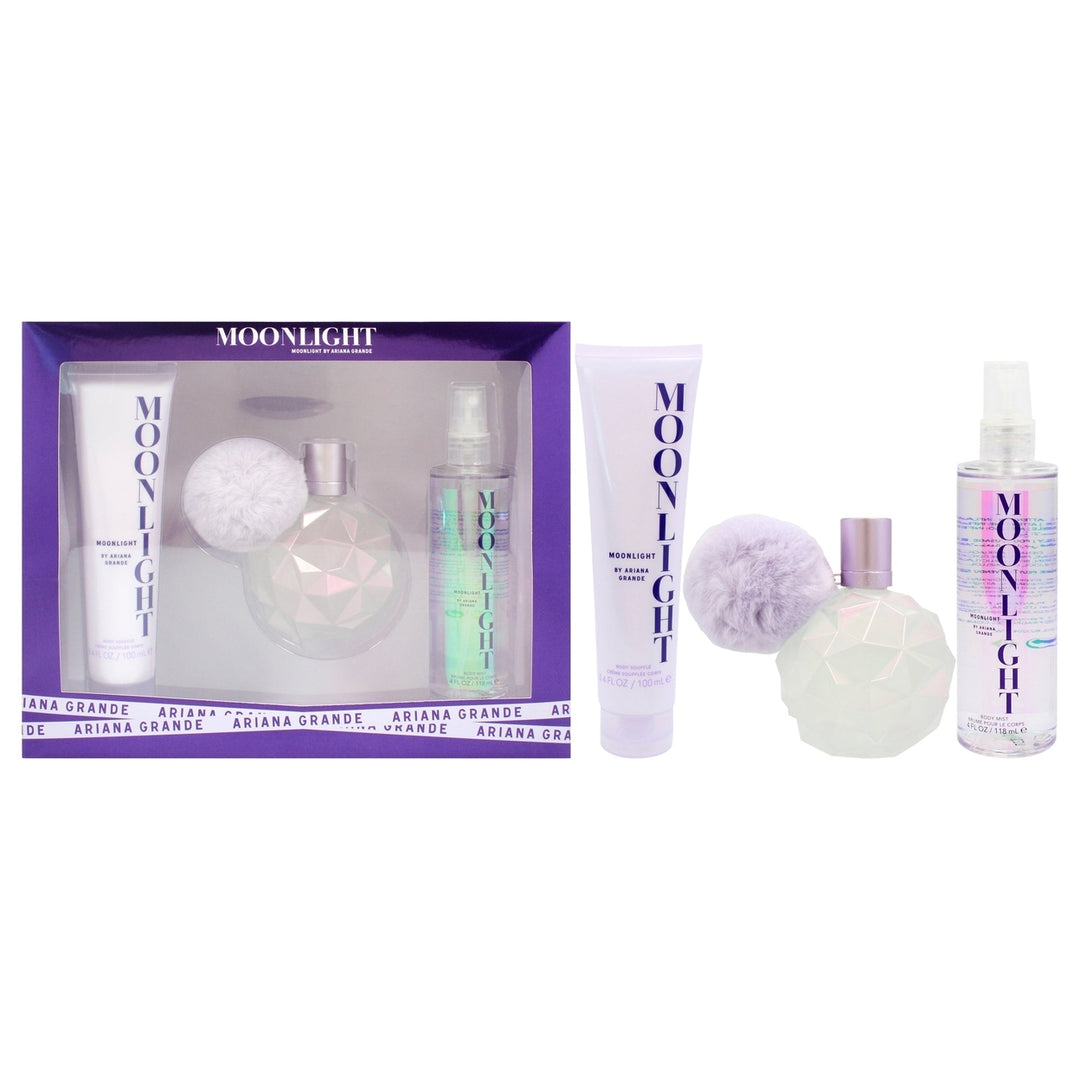 Ariana Grande Moonlight by Ariana Grande for Women - 3 Pc Gift Set 3.4oz EDP Spray 3.4oz Body Souffle 4oz Body Mist Image 1