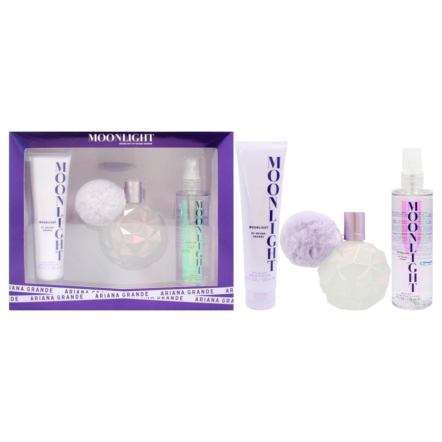 Ariana Grande Moonlight by Ariana Grande for Women - 3 Pc Gift Set 3.4oz EDP Spray 3.4oz Body Souffle 4oz Body Mist Image 1