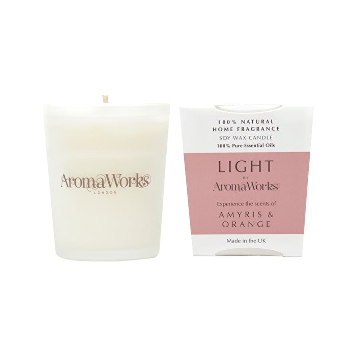 AromaWorks Light Candle Amyris and Orange Small 75g Image 1