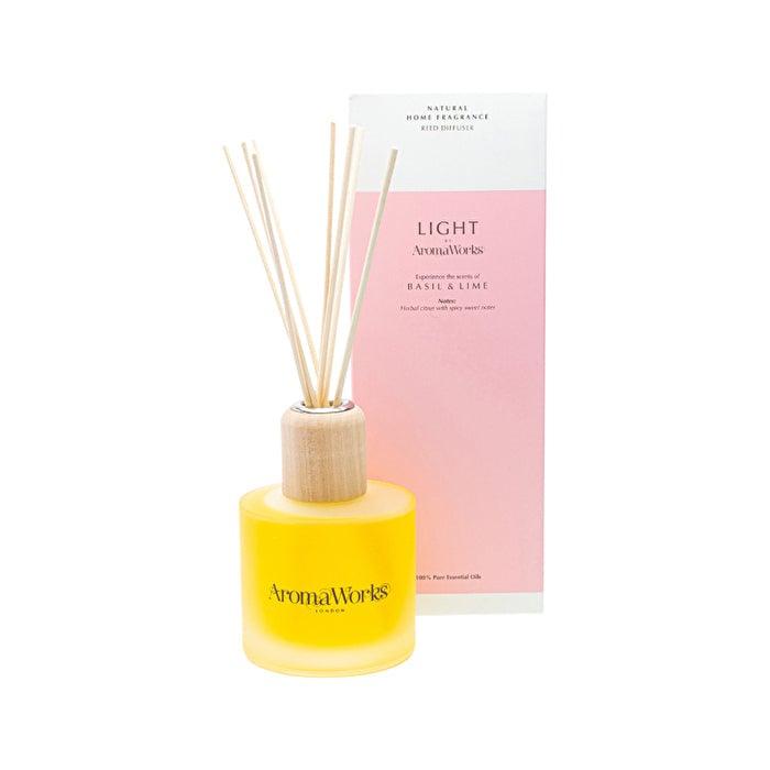 AromaWorks Light Reed Diffuser Basil and Lime 200ml Image 1