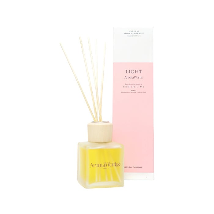 AromaWorks Light Reed Diffuser Basil and Lime 100ml Image 1