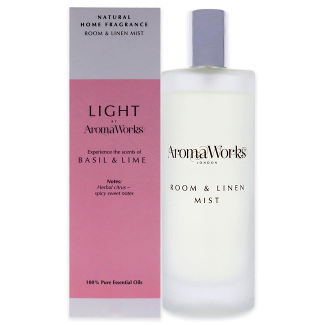 Aromaworks Light Room and Linen Mist - Basil and Lime by Aromaworks for Unisex - 3.4 oz Room Spray Image 1