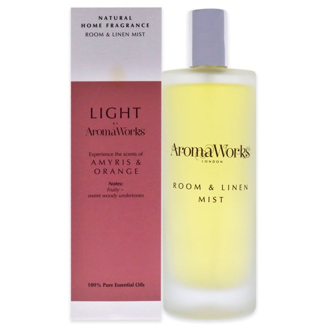 Aromaworks Light Room and Linen Mist - Amyris and Orange by Aromaworks for Unisex - 3.4 oz Room Spray Image 1