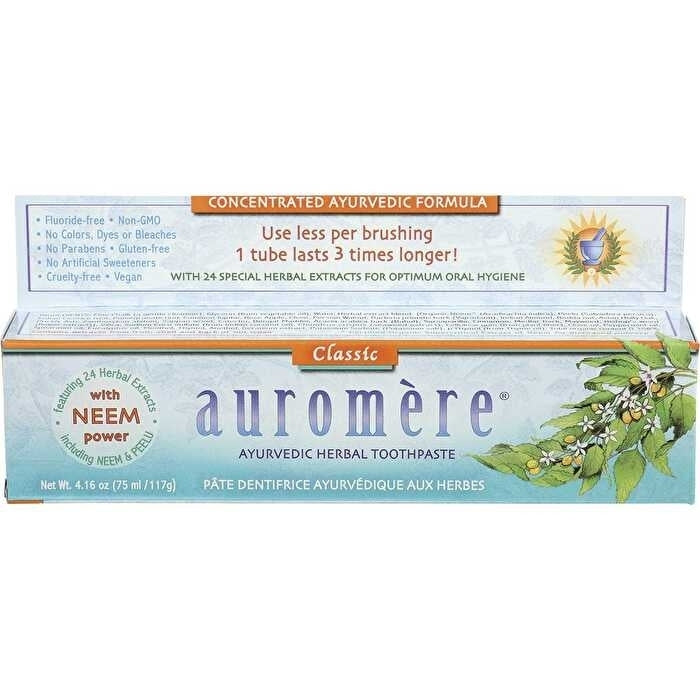 Auromere Toothpaste Ayurvedic Classic Licorice Fluoride Free 6x117g Image 1