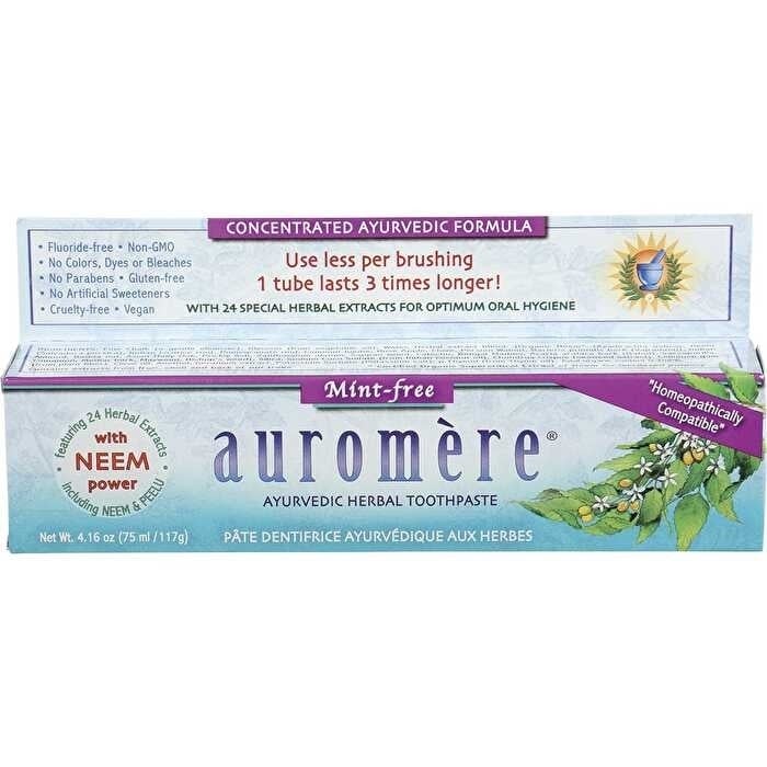 Auromere Toothpaste Ayurvedic Mint Free Fluoride Free 6x117g Image 1