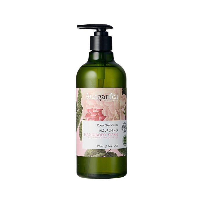 Ausganica Rose Geranium Nourishing Hand/Body Wash 500ml Image 1