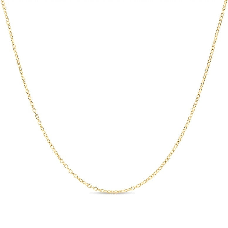 Paris Jewelry 18k Yellow Gold Plated Cable Chain Necklace 1.3mm for Women Image 1