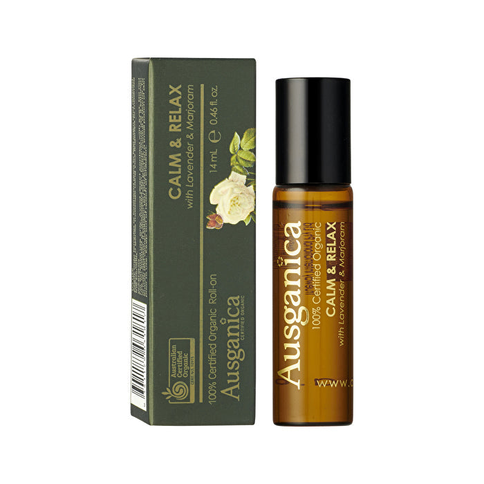 Ausganica 100% Certified Organic Roll-On Calm and Relax with Lavender and Marjoram 14ml Image 1