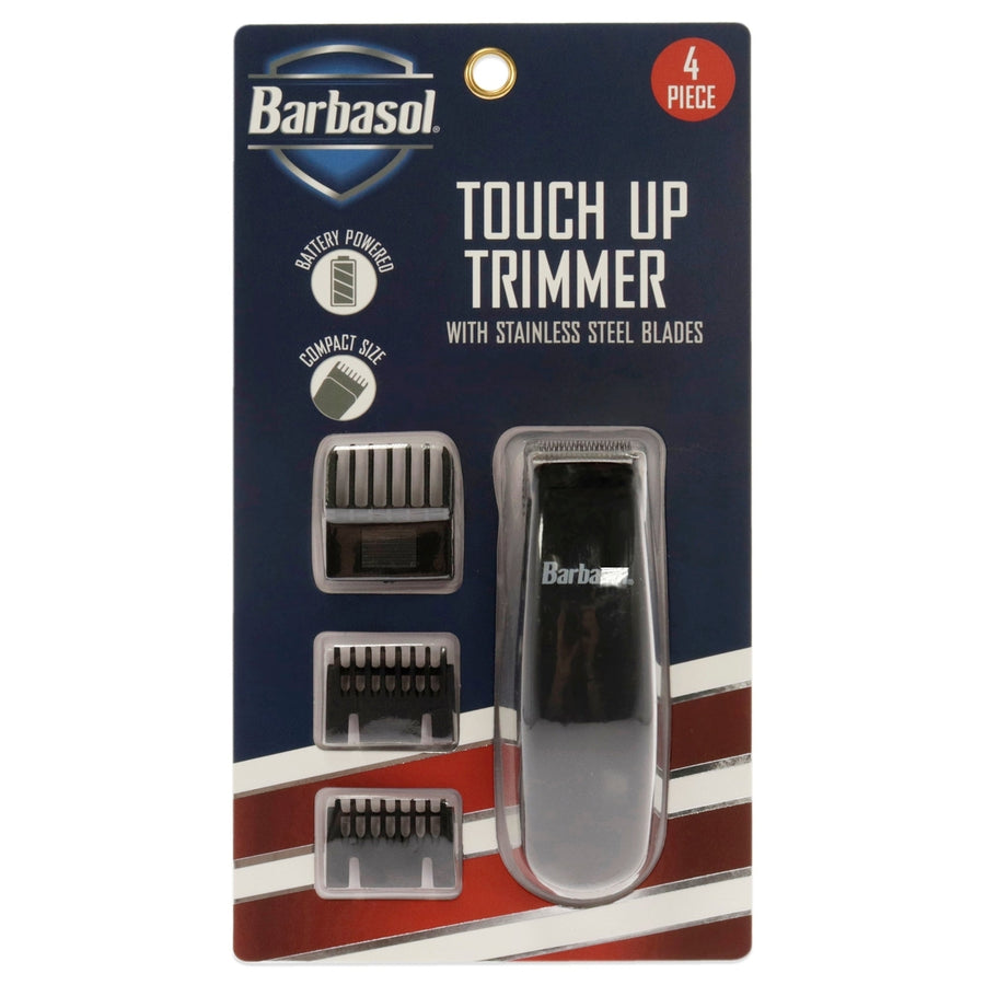 Barbasol Touch Up Trimmer by Barbasol for Men - 4 Pc Trimmer 3Pc Guide Combs (3mm 6mm 10mm) Battery Powered Image 1